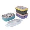 2 Compartment Stainless Steel Portion Control Lunch Box na May Air Vent