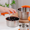 Округле посуде од нерђајућег челика Непропусне металне посуде за складиштење хране са силиконским поклопцима