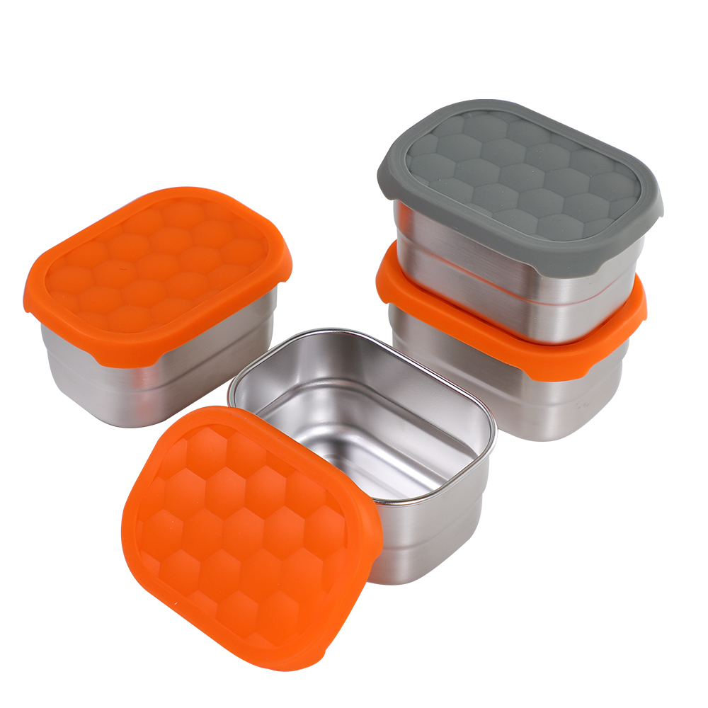 Cutie Bento din oțel inoxidabil, cutie termică de pr&acirc;nz cu capac sillcone 
