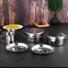 Set de vase de gătit cu m&acirc;ner pliabil pentru camping din oțel inoxidabil