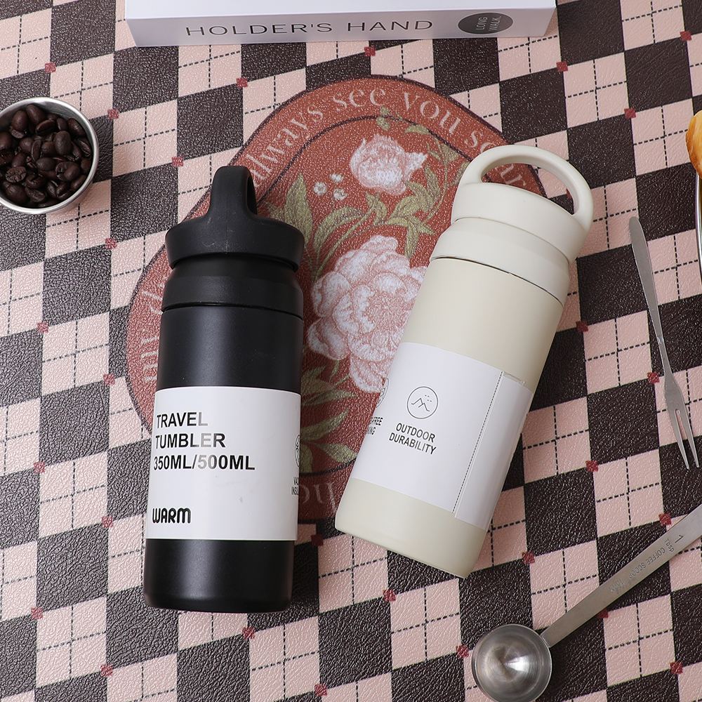 زجاجة فلتر مياه معزولة من الفولاذ المقاوم للصدأ للسفر والاستخدام اليومي مع غطاء مرن قابل للفصل وغطاء منزلق