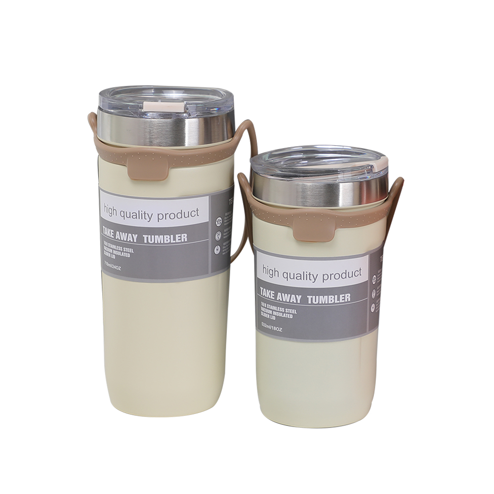 בקבוק מים ספורט שואב דופן כפול עם פה רחב עם אריחי סיליקון ומכסים חסיני דליפות