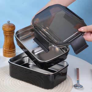 25,3oz t&ouml;bbr&eacute;tegű, 2 r&eacute;tegű, nagy, egym&aacute;sra rakhat&oacute; Bento eb&eacute;dlődoboz felnőtteknek