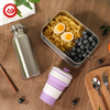 304 Stainless Steel Container na Leakproof Lunch Box na may Bote ng Tubig at Natitiklop na Mug