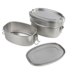 Ovaler Edelstahl-Bento-Lunchbox-Beh&auml;lter, Sandwich-Beh&auml;lter mit abschlie&szlig;baren Clips