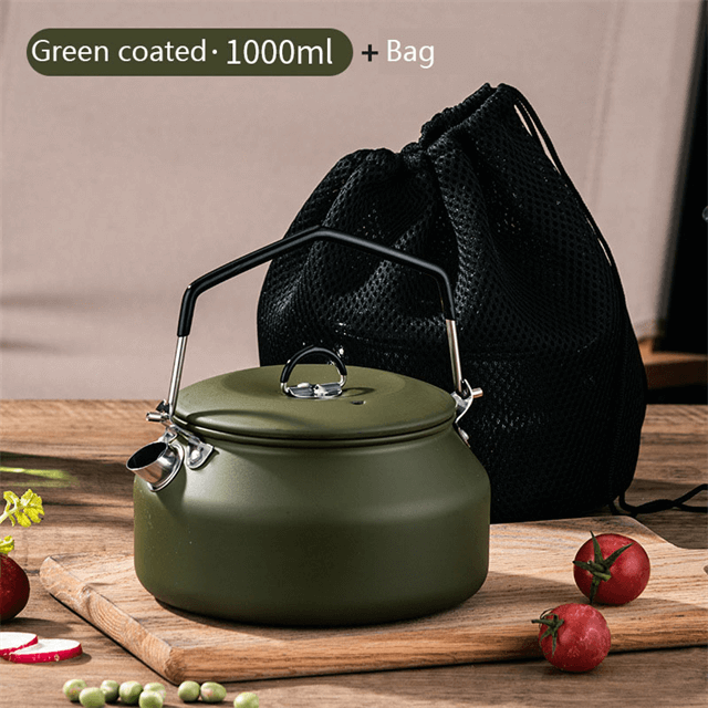 B&aelig;rbar ultralett rustfritt st&aring;l 304 utend&oslash;rs reisevannkoker te vannkoker med h&aring;ndtak B&aelig;reveske for ryggsekk Vandring Camping