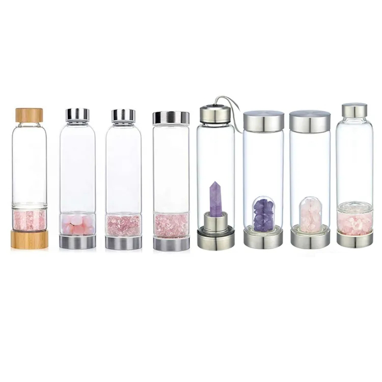 ကြည်လင်သော ဖန်ခွက်ရေပုလင်း စွမ်းအင် Quartz ကျောက်မျက်ရေပုလင်းကို ကုသခြင်းနှင့် ကျန်းမာခြင်းအတွက် ပြောင်းလဲနိုင်သော သဘာဝ အရည်ကြည်များ