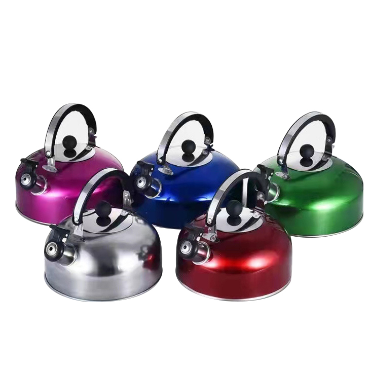 Bouilloire &agrave; th&eacute; sifflante moderne en acier inoxydable 304, 2.5 litres, pour chaudi&egrave;re &agrave; eau chaude sur cuisini&egrave;re, avec poign&eacute;e ergonomique Cool Grip