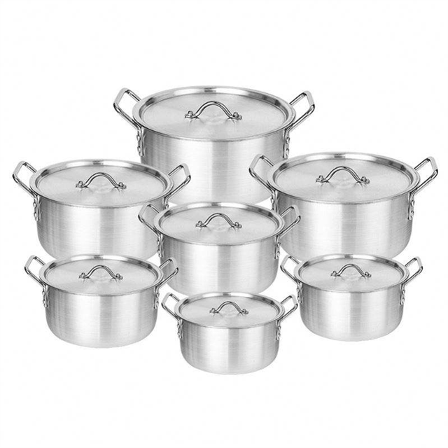 Harga Murah Set Peralatan Masak Induksi Aluminium Jogo De Panela Casseroles Peralatan Masak Grosir Set Panci Panas dan Wajan dengan Tutup