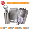 304 Stainless Steel Container na Leakproof Lunch Box na may Bote ng Tubig at Natitiklop na Mug