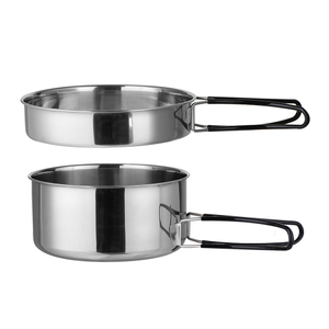 304 Rostfritt St&aring;l Camping Vikbart Handtag K&ouml;ksredskap Camping Cook Pot