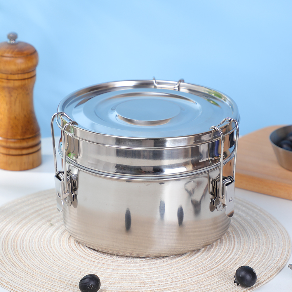 ប្រអប់អាហារថ្ងៃត្រង់ Bento ជុំទី 2 រចនាប័ទ្មធំដែលអាចជង់បាន។