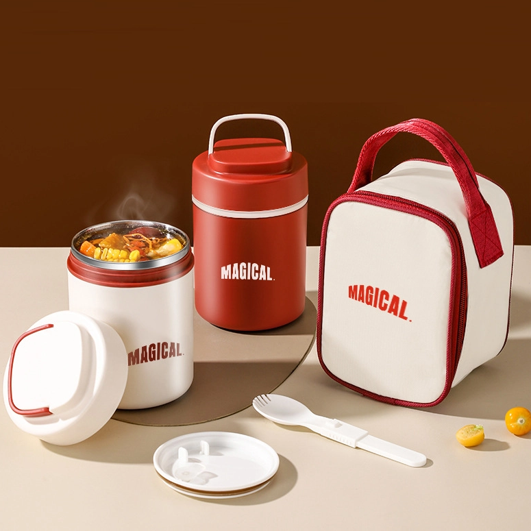 Słoik na żywność - izolowany pr&oacute;żniowo termos śniadaniowy ze stali nierdzewnej o pojemności 500 ml