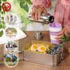 304 Stainless Steel Container na Leakproof Lunch Box na may Bote ng Tubig at Natitiklop na Mug